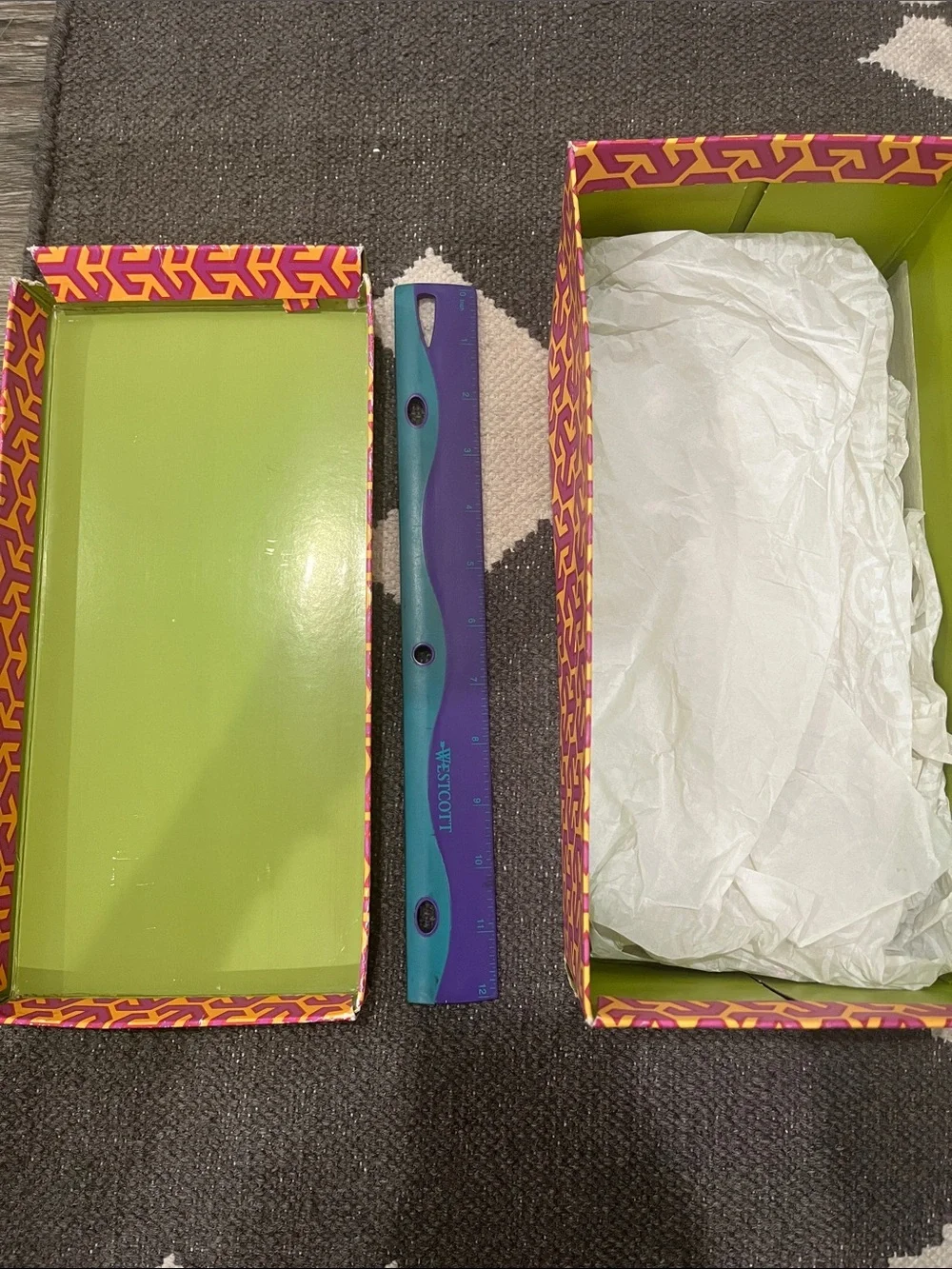 Tory Burch Pink and Yellow Logo Shoe Box Storage Box